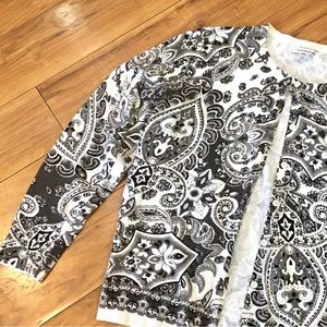 Croft Barrow Vintage lighweight knit cardigan sweater shirt top blouse